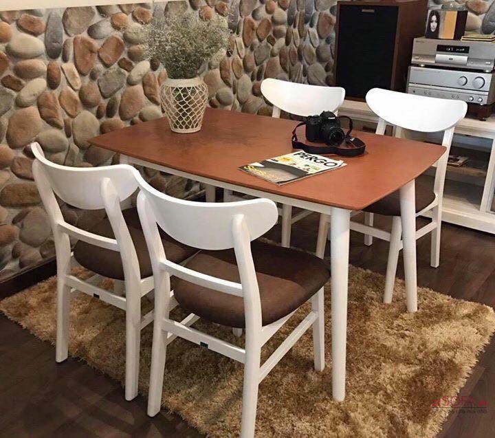 Bàn ăn Mango màu trắng sửa